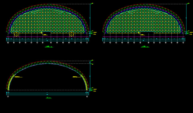 合山跨度110米，拱高35_7米煤棚网架