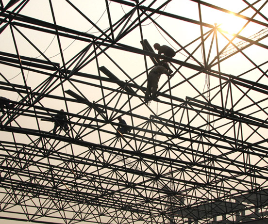 合山厂房网架安装